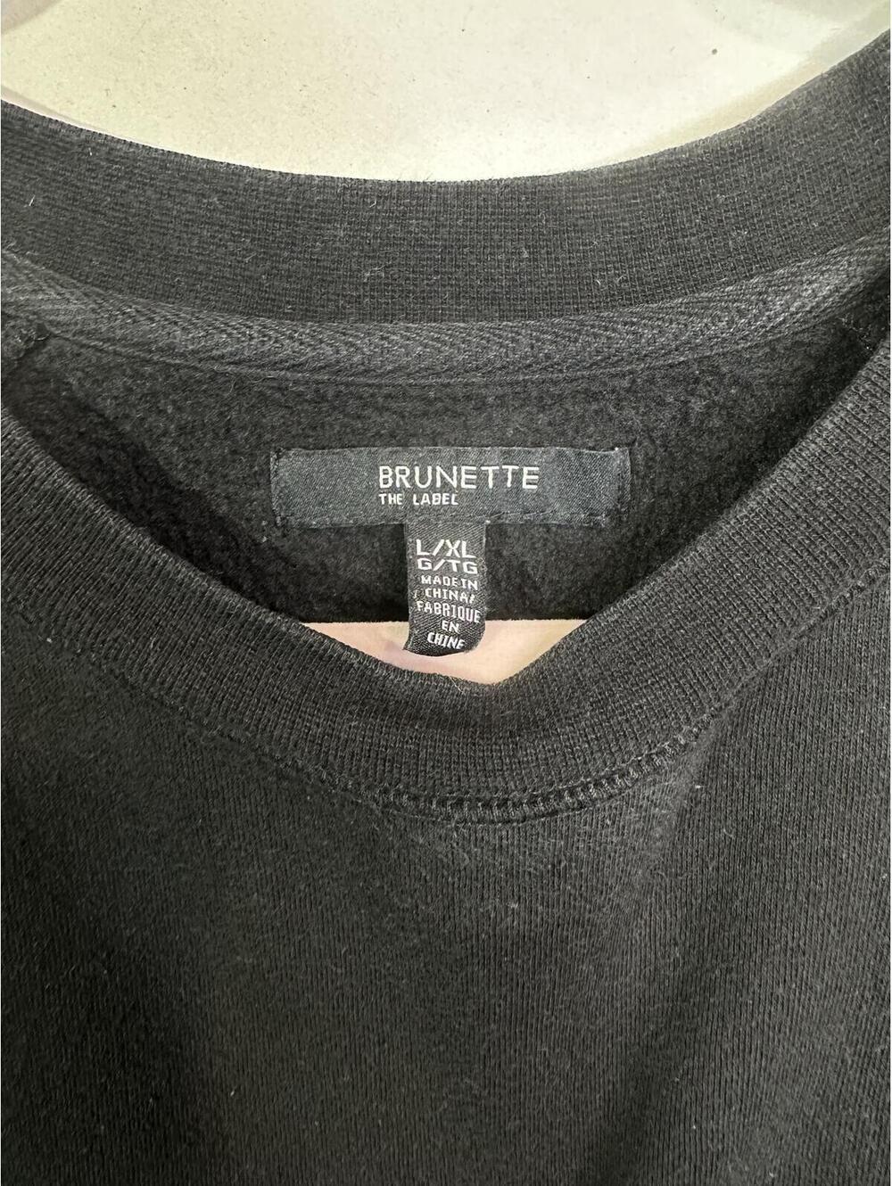 Brunette The Label BLONDE Crewneck Sweatshirt Black Graphic Pullover L XL - Picture 5 of 9